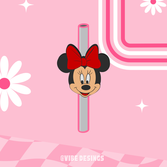 Mouse Face 3D Straw Topper